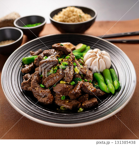 Black Pepper Beef with Garlic Delight 131385438