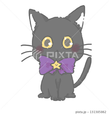 座っている黒猫 131385862