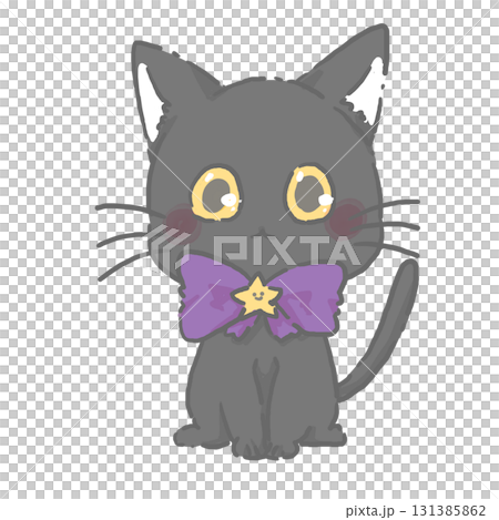 座っている黒猫 131385862
