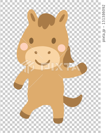 Cute horse illustration_anthropomorphic 03 131386092