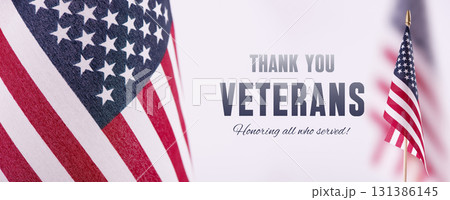 Thank you Veterans concept Banner with United States National Flag. Thank you Veterans concept Banner with United States National Flag. 131386145