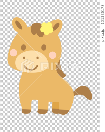 Cute horse illustration_four legs 02 Cute horse illustration_four legs 02 131386178