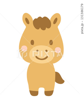かわいい馬のイラスト_四つ足03 131386179