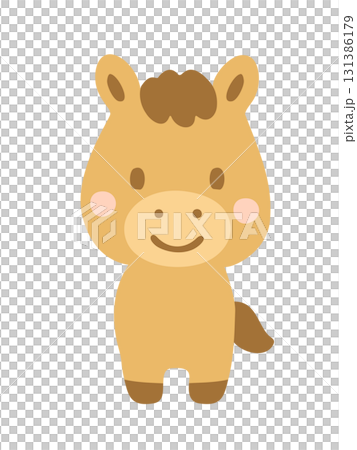 かわいい馬のイラスト_四つ足03 131386179