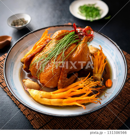 Flavorful Braised Spring Chicken with Cordyceps 131386566