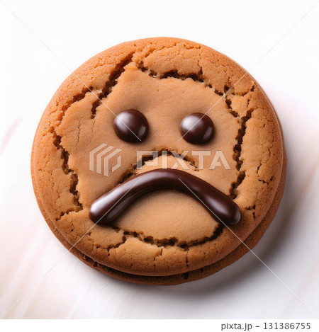 Emotionally Expressive Cookie Faces Close Up 131386755