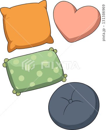 4つのクッションのイラスト 131386969