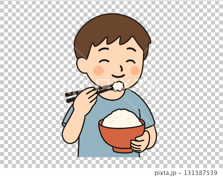 ご飯を食べる男の子 ご飯を食べる男の子 131387539