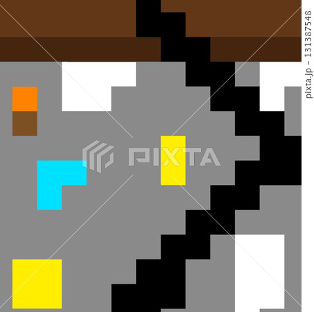 An underground world in the style of Minecraft. 131387548