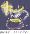 An abstract image of a jug in the starry sky. 131387553