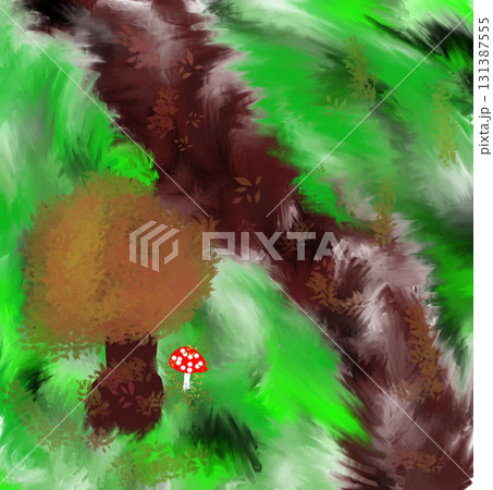 Fly agaric under an autumn maple tree. 131387555