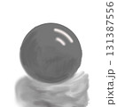 A gray ball with highlights. 131387556