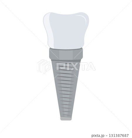 Dental implant. Screw prosthesis, Illustration of dental implantation,orthodontic dental implantation Dental implant. Screw prosthesis, Illustration of dental implantation,orthodontic dental implantation 131387687