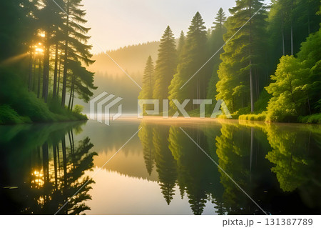 sunrise over the lake 131387789