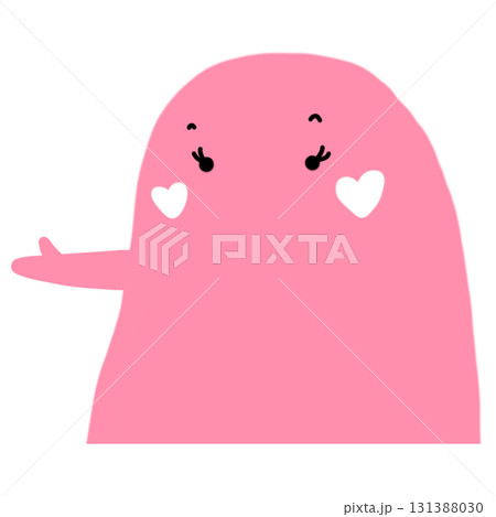 illustration of a pink bubble cartoon with heart 131388030