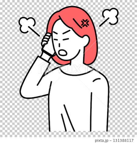 年輕女子在智慧型手機上說話時生氣 131388117