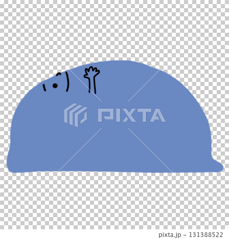 blue chubby eggplant cartoon lay down 131388522