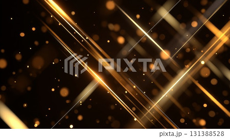 Elegant geometric animation featuring golden triangles and dynamic lines on a dark background 131388528