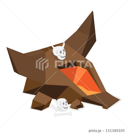 3D Isometric Flat Vector Set of Underworld Objects, Evil Characters and Devil Elements. Item 1 131389105