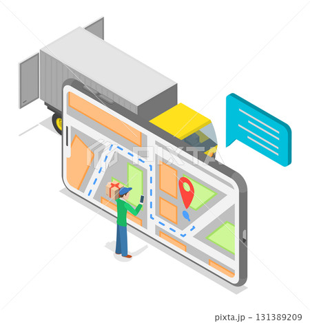 3D Isometric Flat Vector Illustration of Delivery Company, Logistics Network. Item 2 131389209