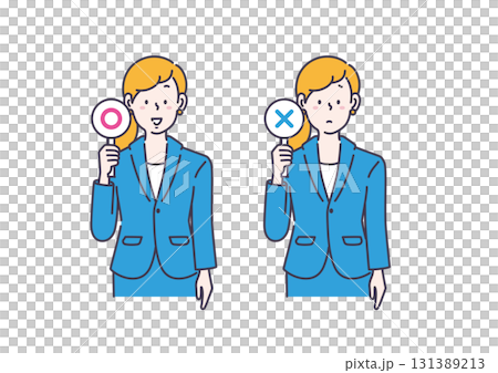 マルを持つスーツ姿の女性 131389213