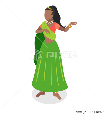 3D Isometric Flat Vector Set of India Culture, Art and Music, Collection of Indian Street Artists Showcasing The Vibrant Culture And Talent. Item 4 131389258