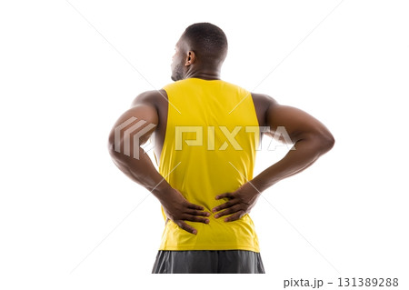 Man feels lower back pain in his body. 131389288