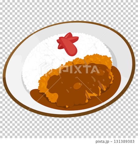 金黃的炸豬排咖哩飯在暖光的照耀下，讓人感受到喜悅與興旺。 131389383