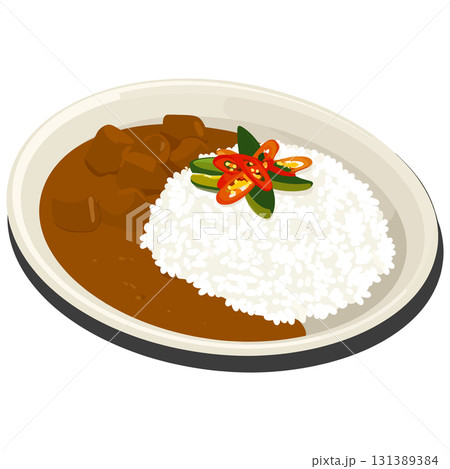 温かな光に照らされた黄金カツカレーライスがじんわり喜びと繁栄を感じさせる  131389384