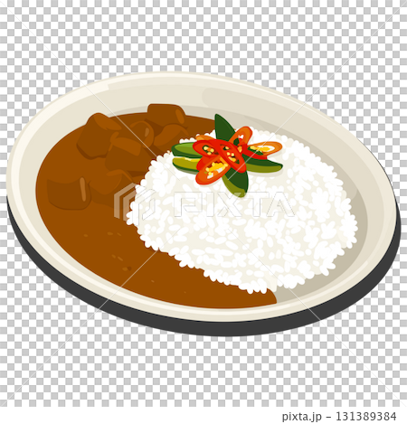 金黃的炸豬排咖哩飯在暖光的照耀下，讓人感受到喜悅與興旺。 131389384