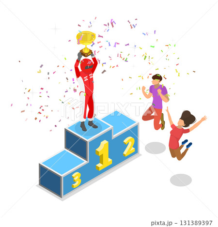 3D Isometric Flat Vector Illustration of Professional Car Racing, Motorsport Championship. Item 2 3D Isometric Flat Vector Illustration of Professional Car Racing, Motorsport Championship. Item 2 131389397