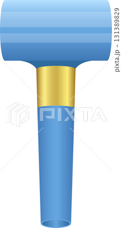 Light blue T-shaped object with a gold band, appearing as an abstract podium or award stand. 131389829