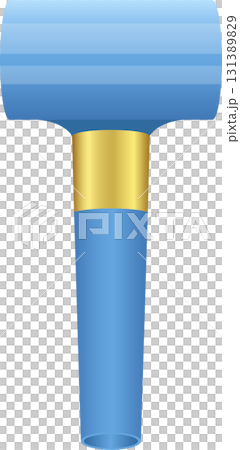 Light blue T-shaped object with a gold band, appearing as an abstract podium or award stand. 131389829