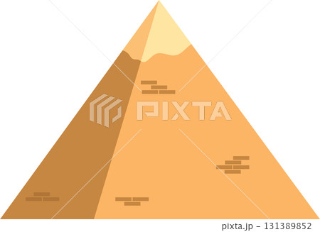 Simplified rendering of a sandy Egyptian pyramid with staggered brick patterns on its surface. Simplified rendering of a sandy Egyptian pyramid with staggered brick patterns on its surface. 131389852