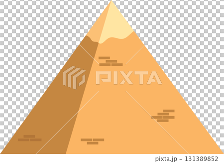 Simplified rendering of a sandy Egyptian pyramid with staggered brick patterns on its surface. Simplified rendering of a sandy Egyptian pyramid with staggered brick patterns on its surface. 131389852