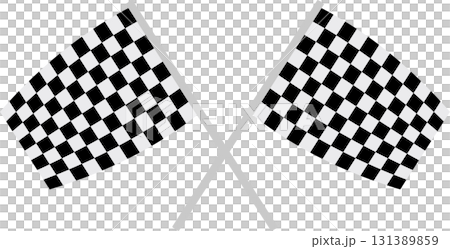 Crossed finish line flags against a black background, signaling victory or the end of a race. Crossed finish line flags against a black background, signaling victory or the end of a race. 131389859