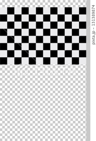 A checkered flag, commonly used in motorsports to signify the end of a race, is displayed. 131389874
