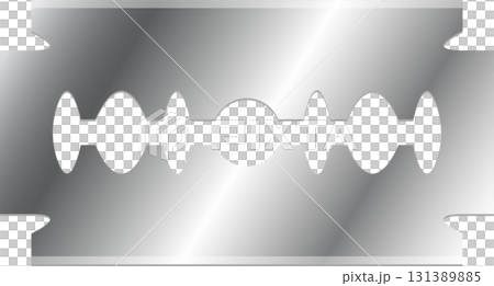 A stark, silver razor blade with geometric cutouts, embodying sharpness and potential danger. A stark, silver razor blade with geometric cutouts, embodying sharpness and potential danger. 131389885