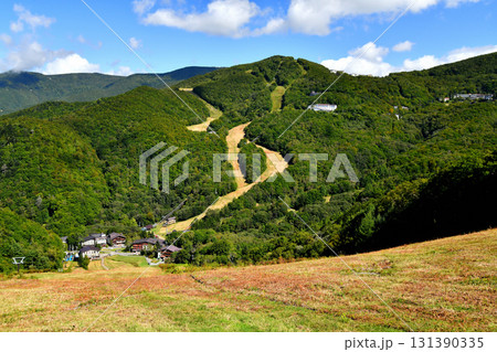 ジャイアントスキー場より西館山スキー場方面を望む(長野県山ノ内町)【2025.9】 131390335