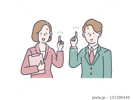 ビジネスパーソンと若い男女 131390349