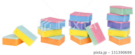 set sponge for washing dishes isolated on white background 131390699