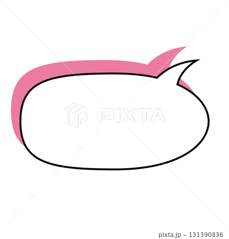 シンプルな吹き出しのイラスト　横長 131390836