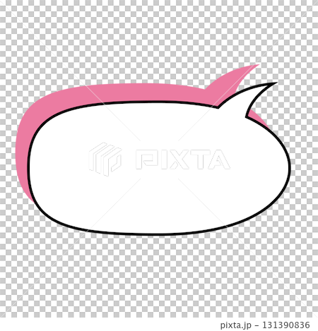 シンプルな吹き出しのイラスト　横長 131390836