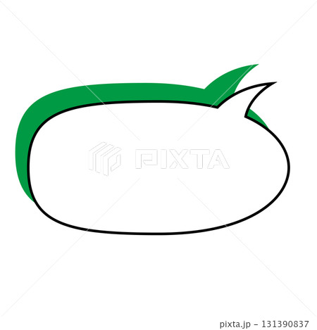 シンプルな吹き出しのイラスト　横長 131390837