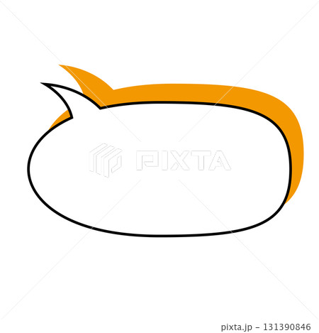 シンプルな吹き出しのイラスト　横長 131390846