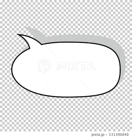 シンプルな吹き出しのイラスト　横長 131390848