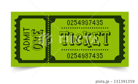 Ticket vector template. Perforated vintage paper admit one ticket for music concert, cinema, party or any other event 131391359
