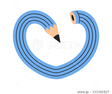 Heart shaped twisted pencil design Heart shaped twisted pencil design 131392827