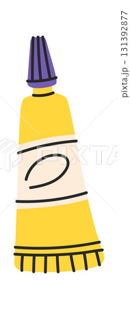 Yellow paint tube hand drawn Yellow paint tube hand drawn 131392877