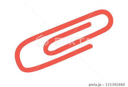 Red paper clip hand drawn Red paper clip hand drawn 131392880